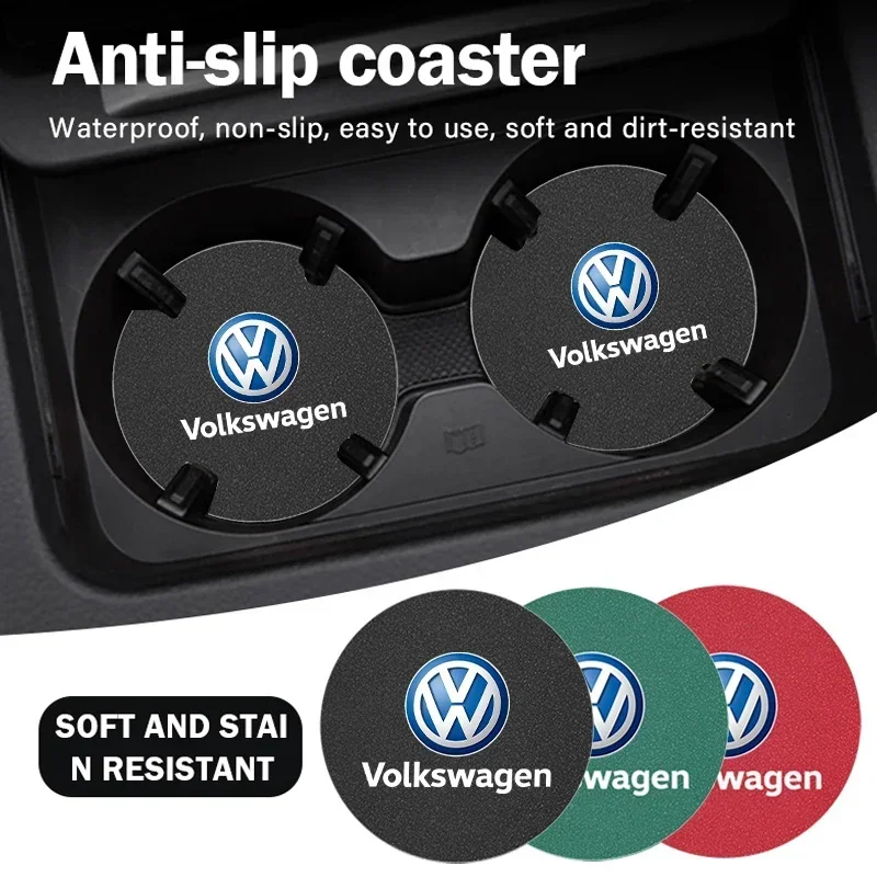 2Pcs Car Water Cup Mat Suede N - Car Accessories Logo avaliação e preço