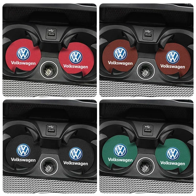 2Pcs Car Water Cup Mat Suede N - Car Accessories Logo avaliação e preço