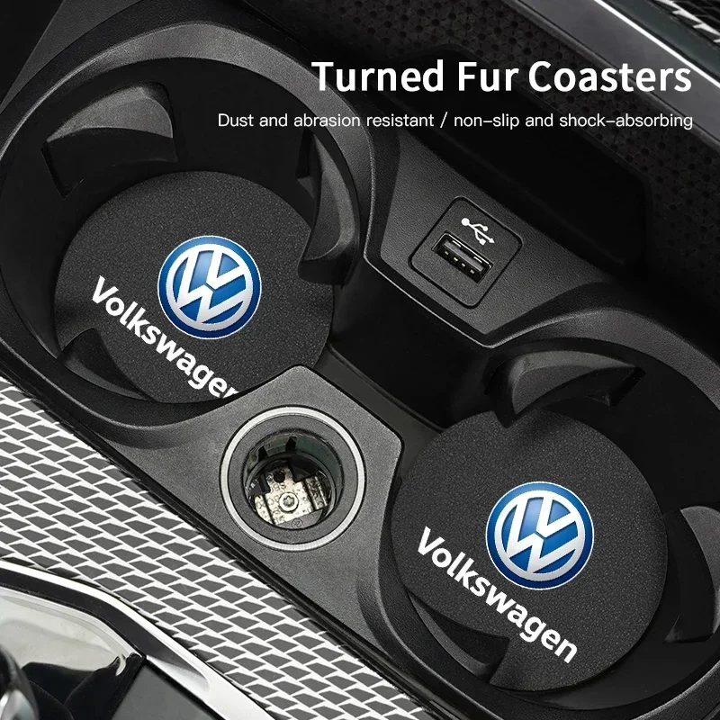 2Pcs Car Water Cup Mat Suede N - Car Accessories Logo avaliação e preço