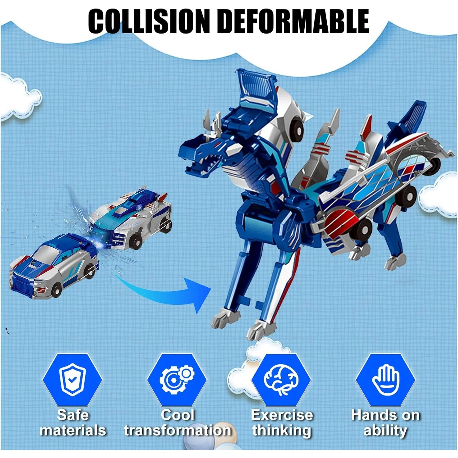 Collision Transforming Dinosau - Car Accessories For Boys avaliação e preço