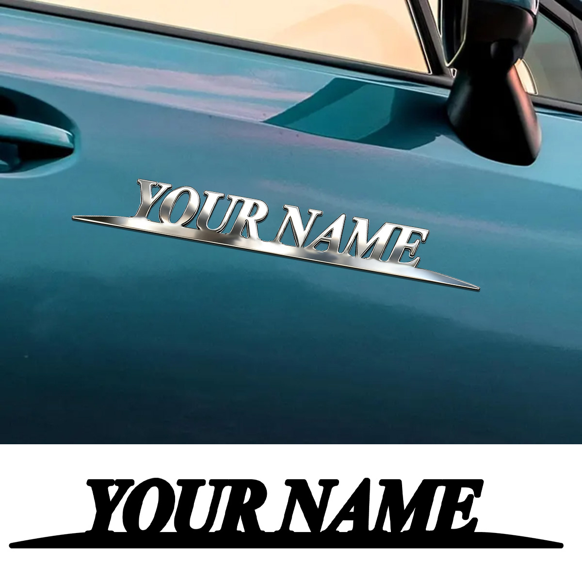Metal Trendy YOUR NAME Sticker - Car Accessories Logo avaliação e preço